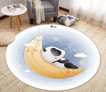 3D Moon Panda 74222 Round Non Slip Rug Mat