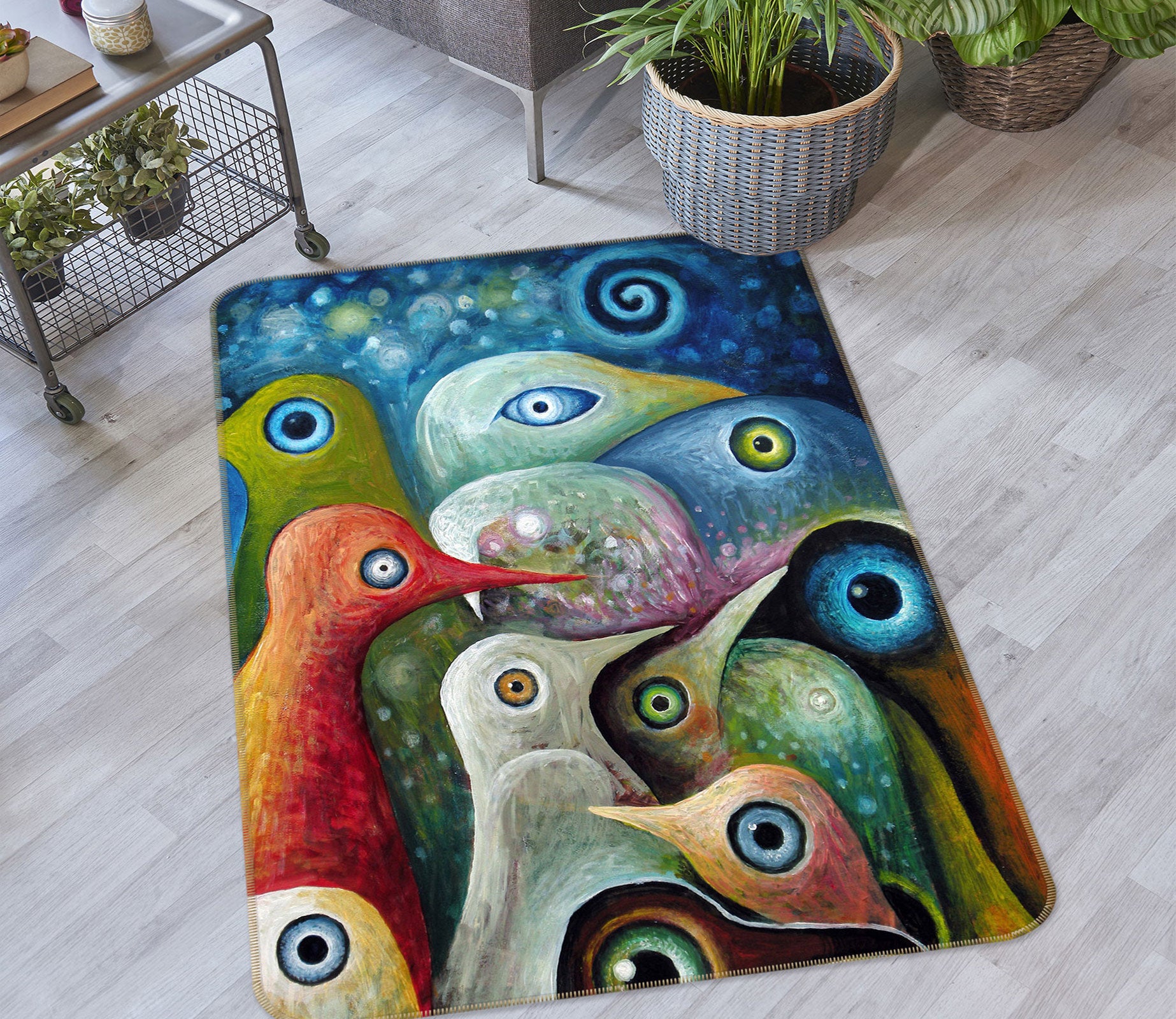 3D Color Bird 76172 Non Slip Rug Mat