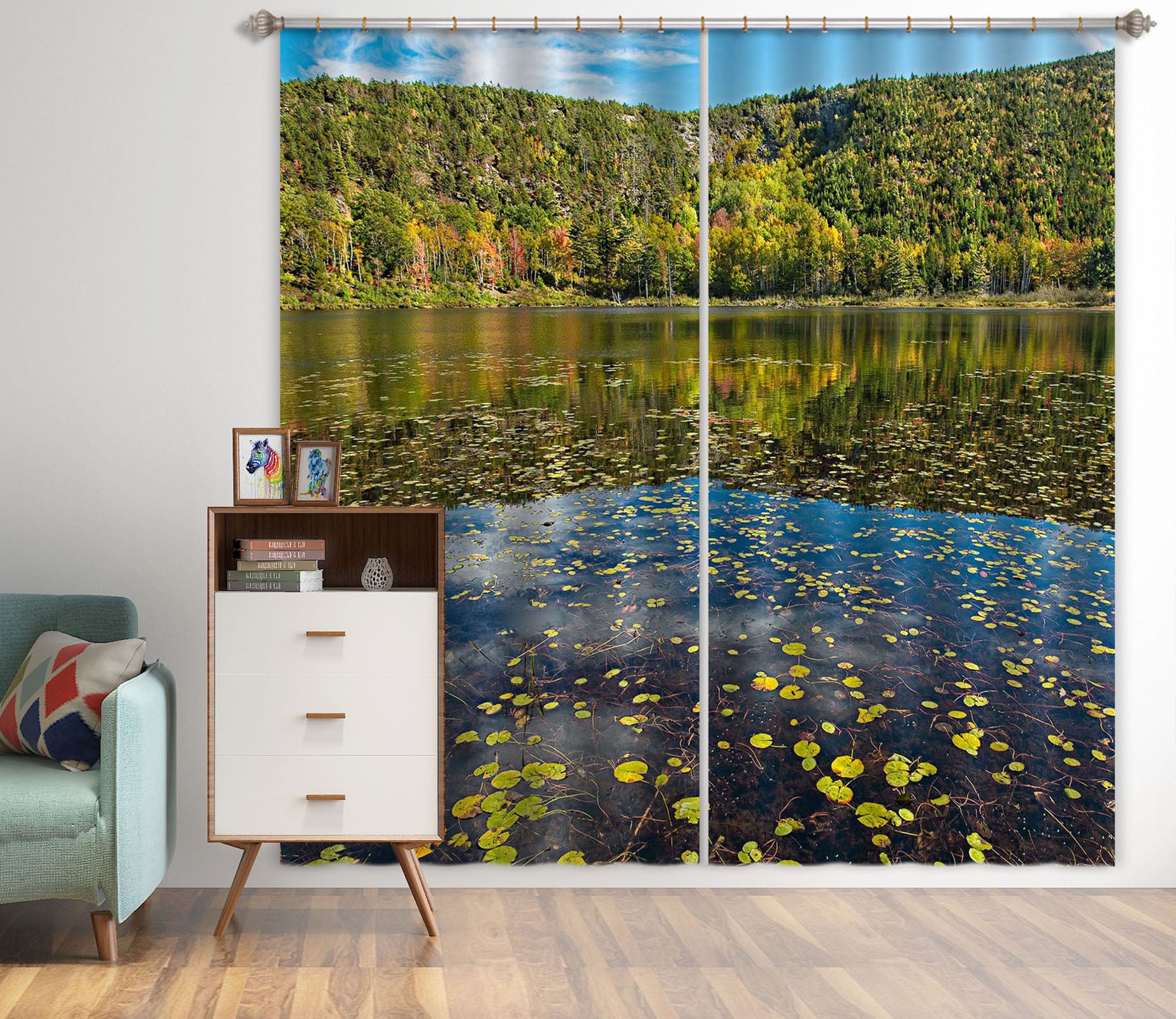 3D Lake Mountain 61229 Kathy Barefield Curtain Curtains Drapes