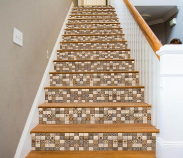 3D Vintage Handmade Mosaic 5404 Marble Tile Texture Stair Risers Wallpaper AJ Wallpaper 