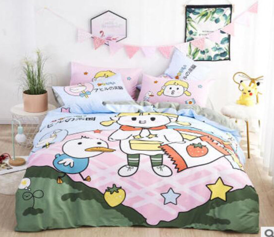 3D Cartoon Duck Girl 50081 Bed Pillowcases Quilt