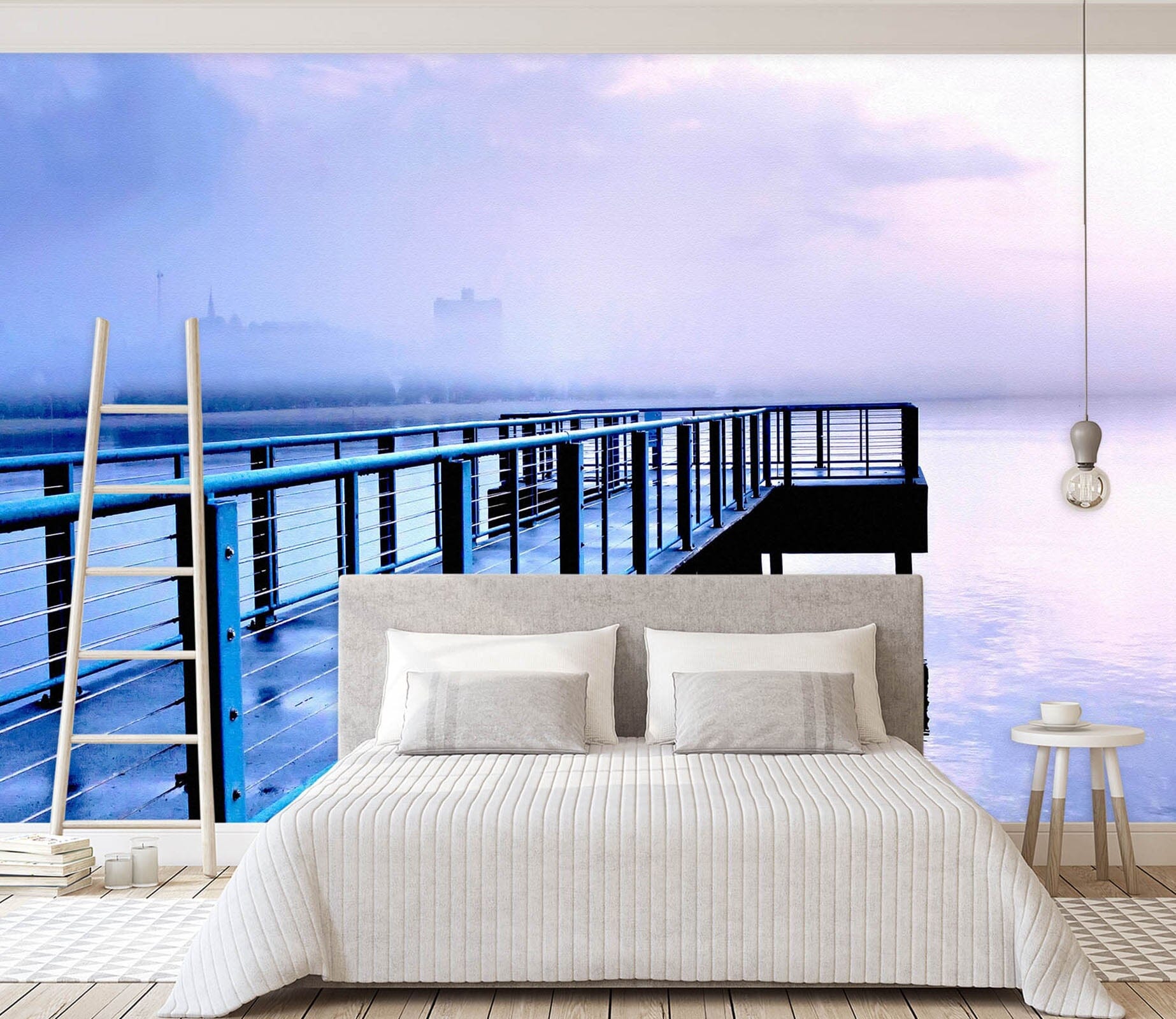 3D Blue Sky Bridge 026 Wall Murals Wallpaper AJ Wallpaper 2 