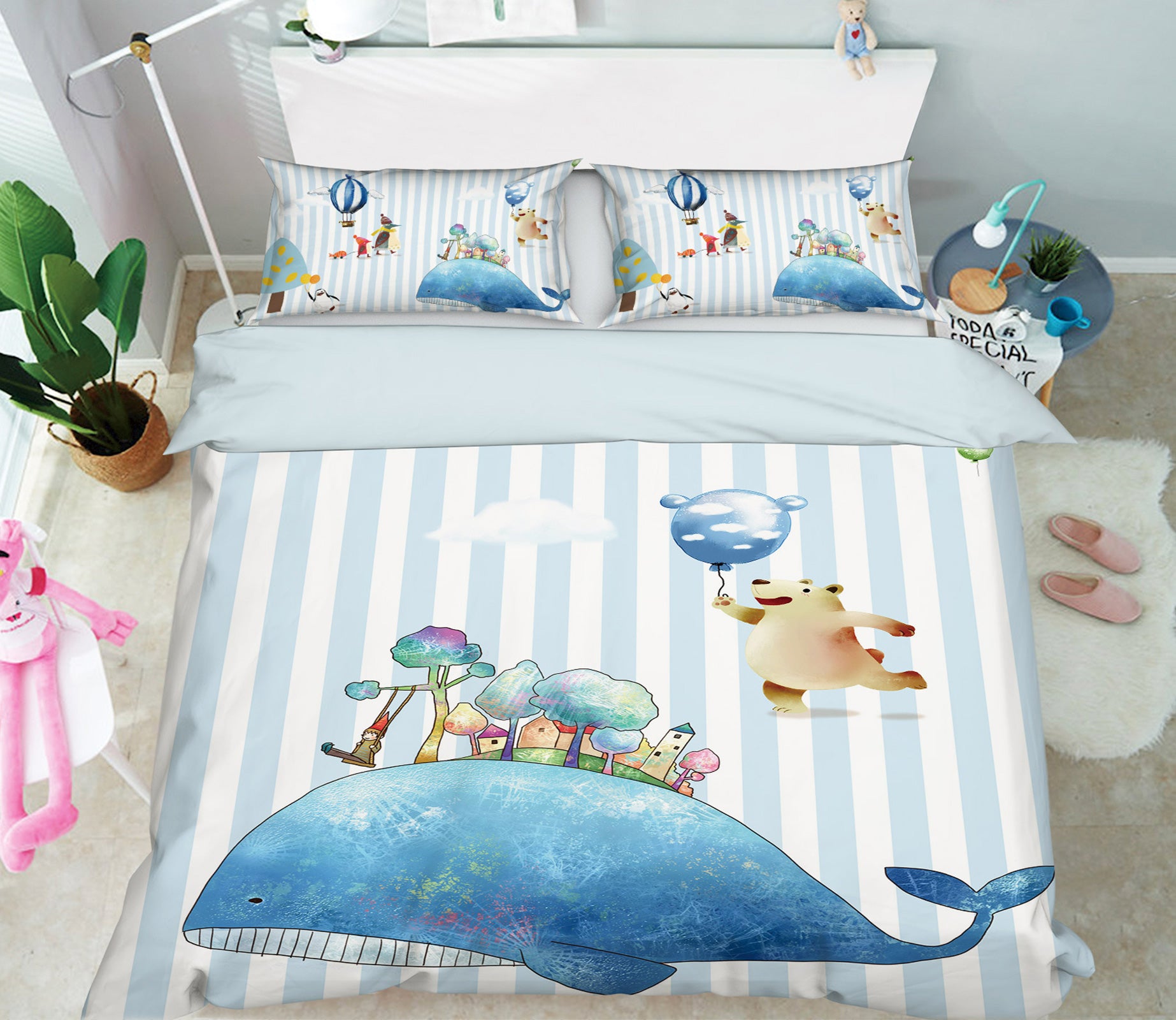 3D Whale 13059 Bed Pillowcases Quilt
