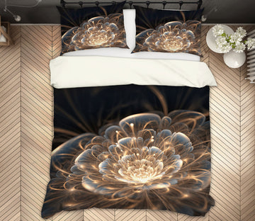 3D Golden Flowers 12203 Bed Pillowcases Quilt