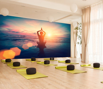 3D Sunrise Yoga 275 Wall Murals