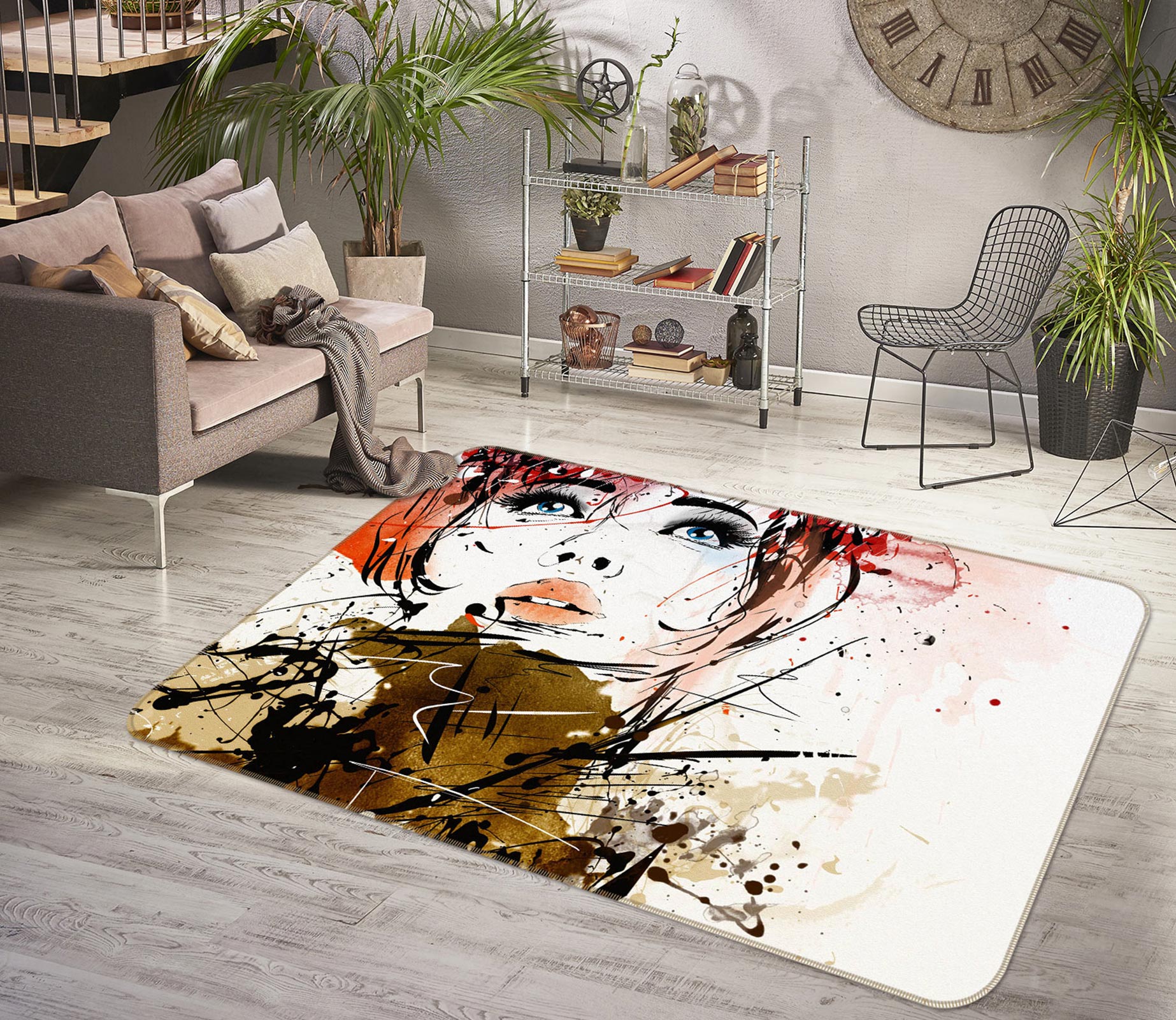 3D Cute Model 1042 Non Slip Rug Mat