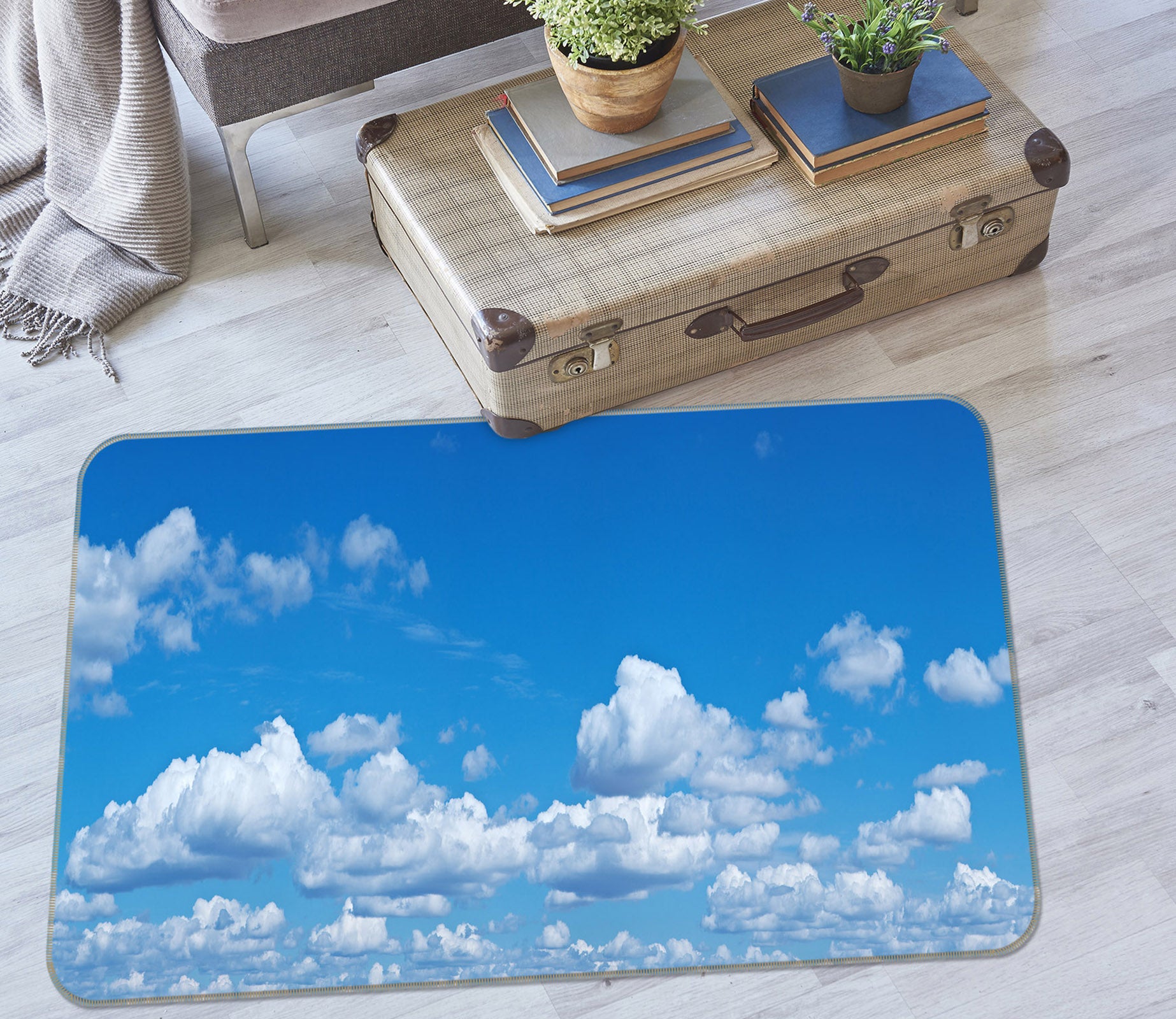 3D Sky Clouds 36043 Non Slip Rug Mat