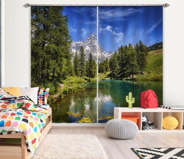 3D Forest Lake 054 Marco Carmassi Curtain Curtains Drapes Curtains AJ Creativity Home 