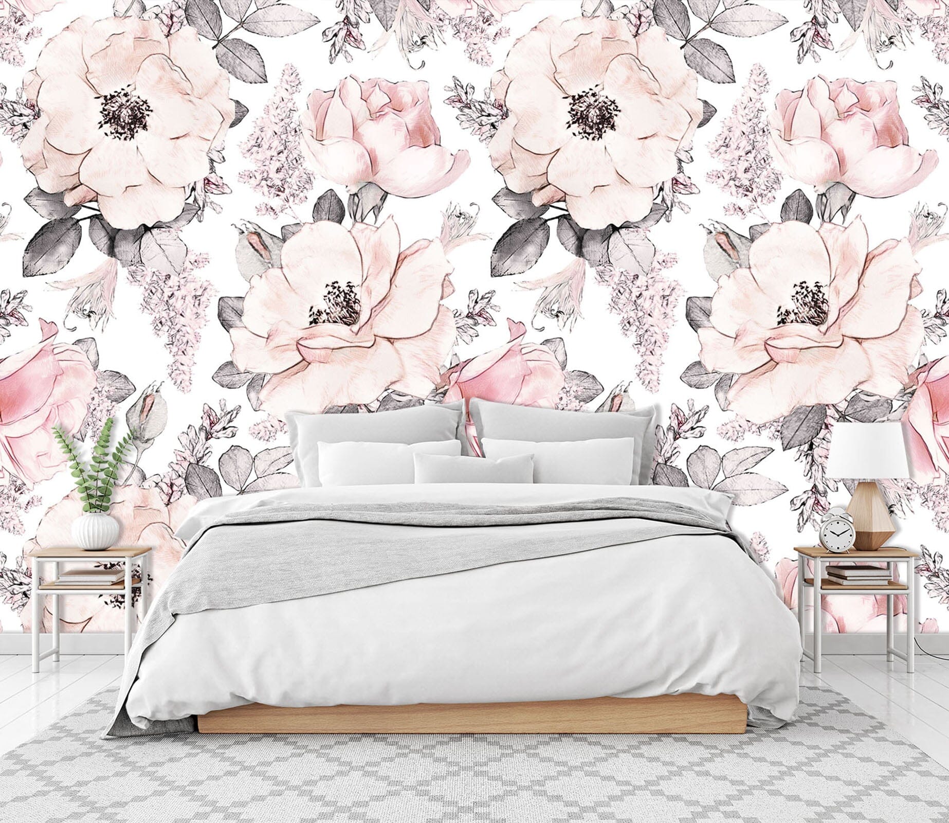 3D Pink Blooming Flower 141 Wall Murals Wallpaper AJ Wallpaper 2 