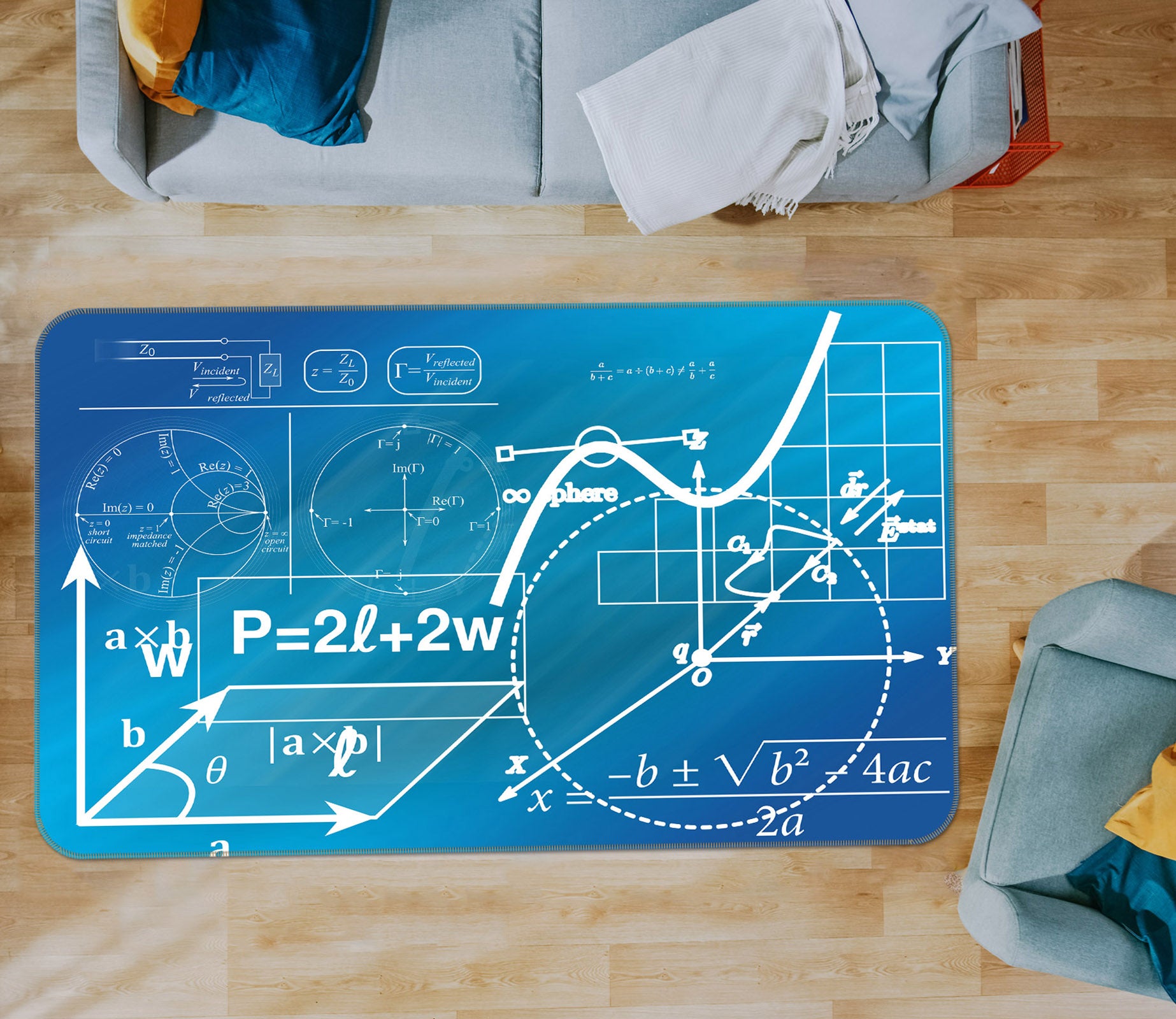 3D Mathematical Graphics 36164 Non Slip Rug Mat