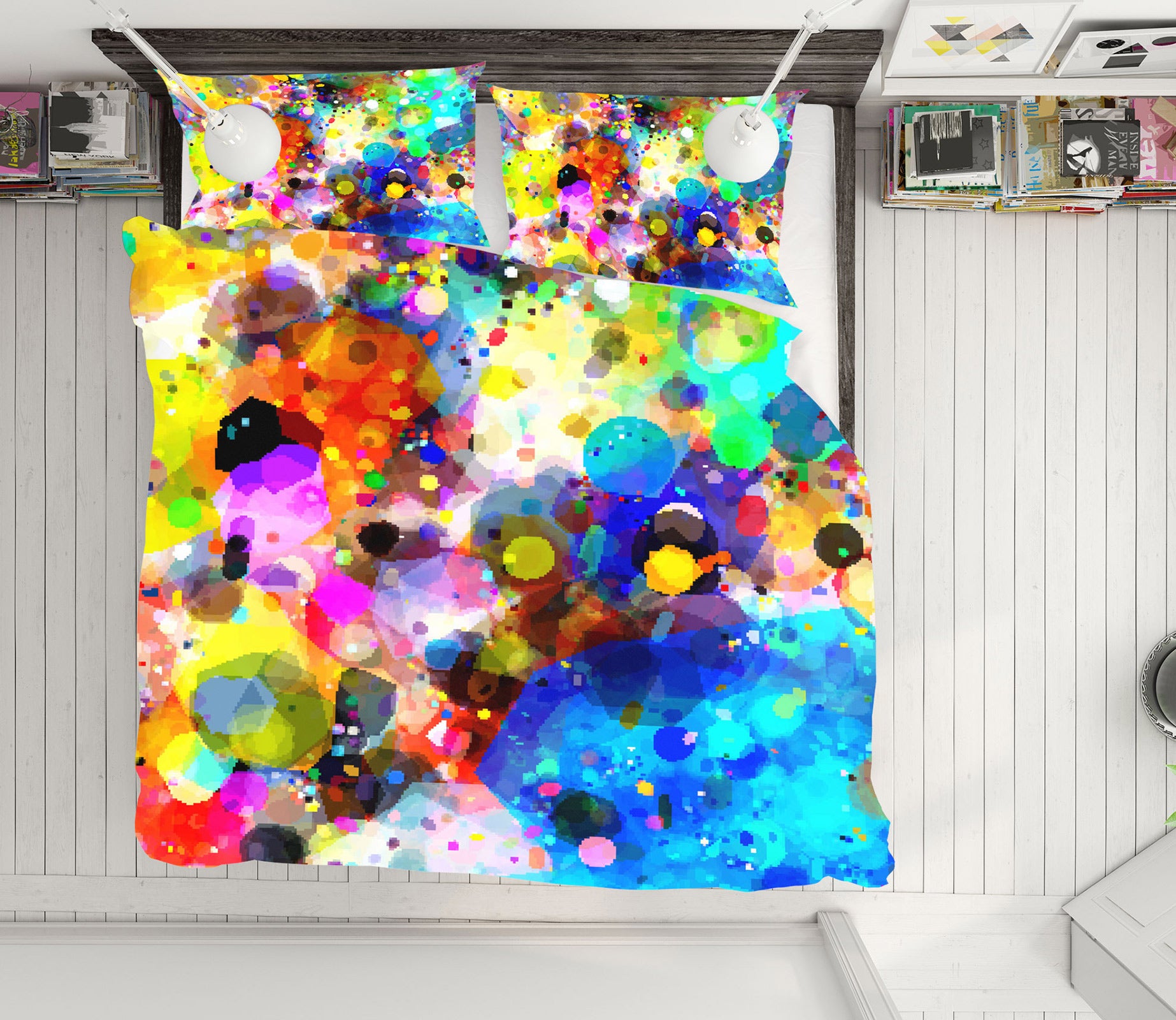3D Watercolor Circle 14037 Bed Pillowcases Quilt