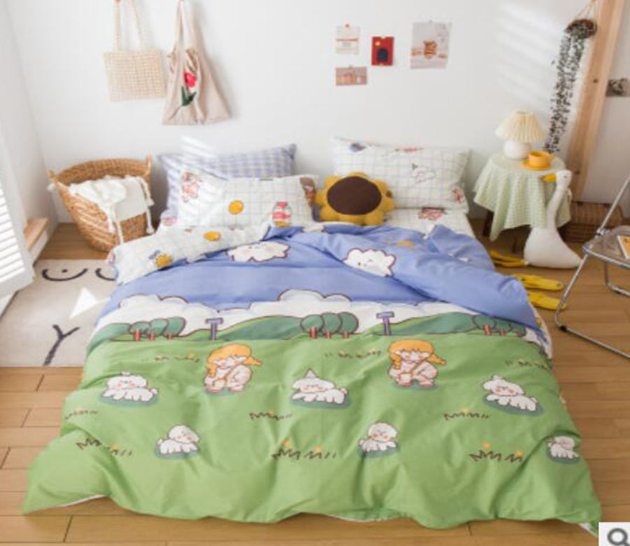 3D Meadow Puppy 40216 Bed Pillowcases Quilt
