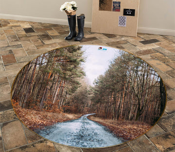3D Forest The Way 72262 Round Non Slip Rug Mat