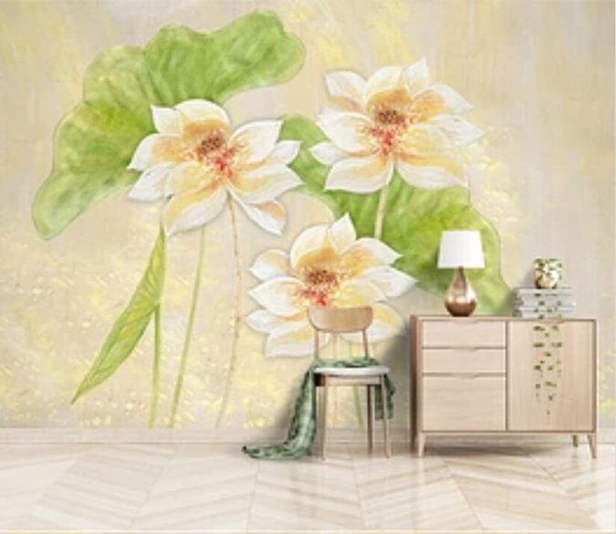3D Lotus Flower 3075 Wall Murals Wallpaper AJ Wallpaper 2 