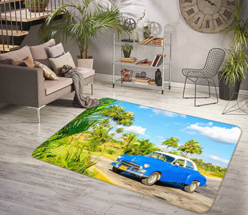 3D Blue Car 67194 Vehicle Non Slip Rug Mat