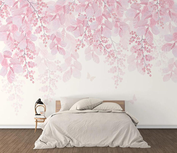 3D Pink Leaves 1610 Wall Murals Wallpaper AJ Wallpaper 2 