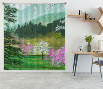 3D Woods Mountains 1723 Marina Zotova Curtain Curtains Drapes