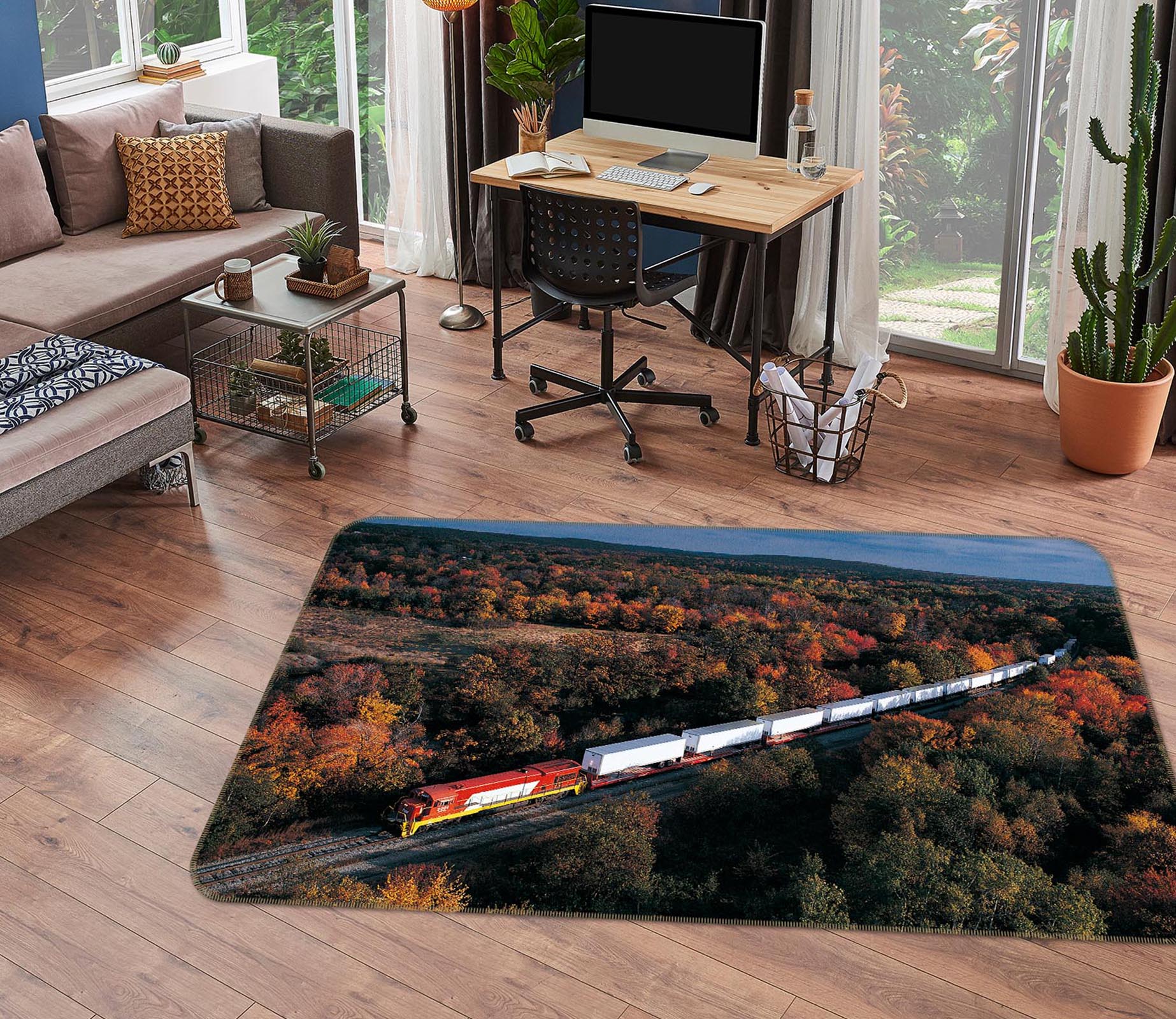 3D Forest Train 42017 Vehicle Non Slip Rug Mat
