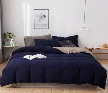 3D Navy 2080 Bed Pillowcases Quilt