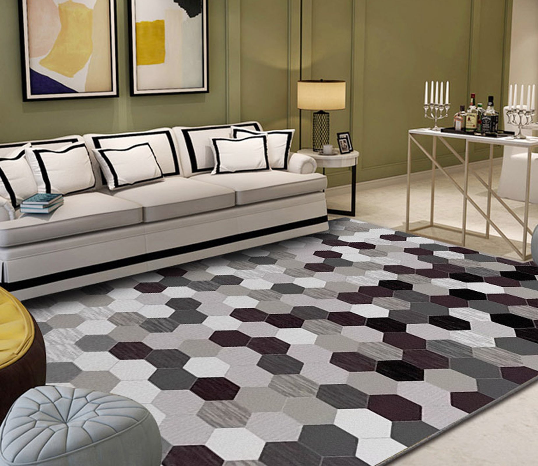 3D Colored Geometric Pattern WG552 Non Slip Rug Mat Mat AJ Creativity Home 
