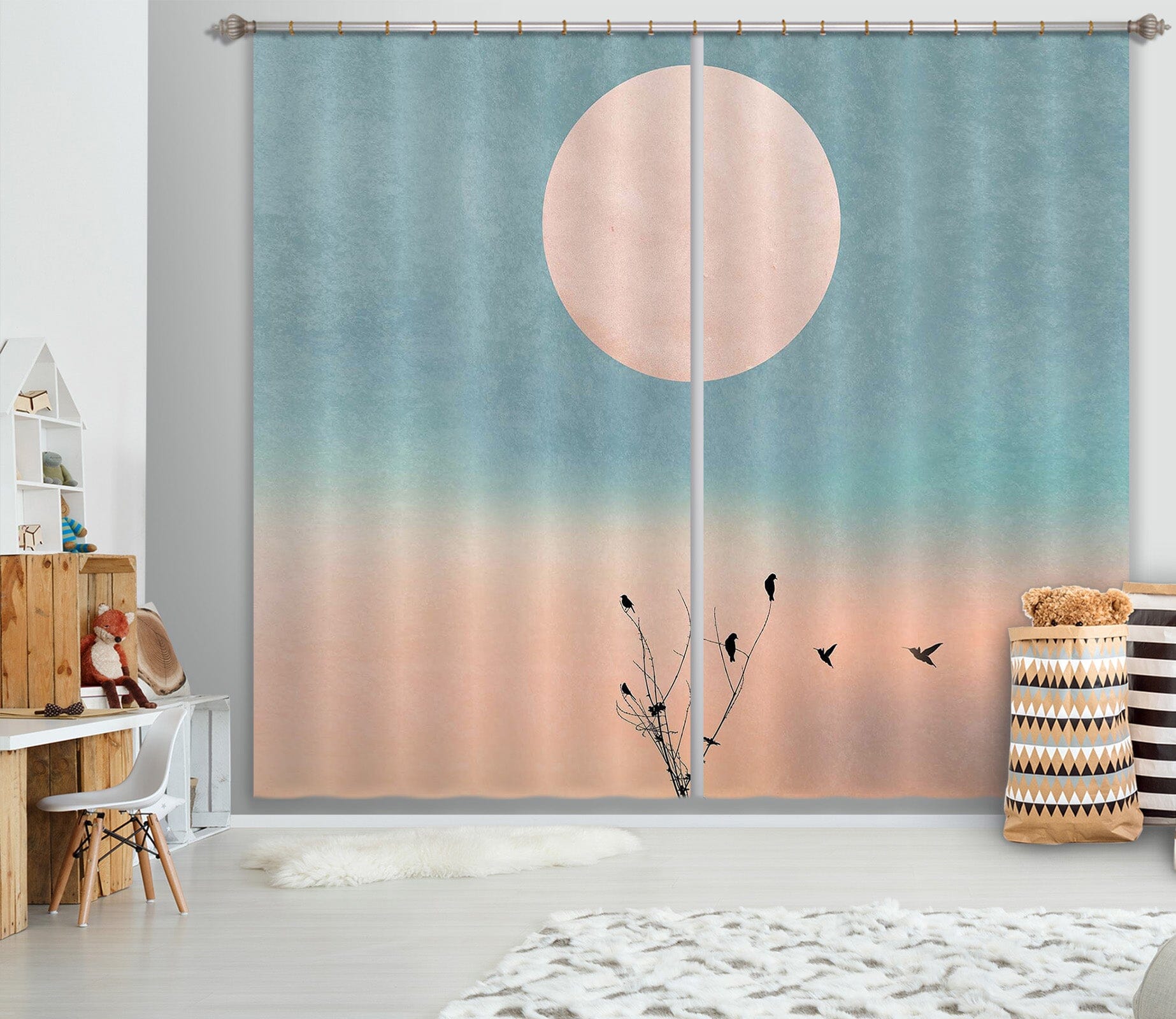 3D Waking Up Warm 065 Boris Draschoff Curtain Curtains Drapes Curtains AJ Creativity Home 