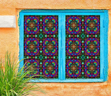 3D Purple Abstract 041 Window Film Print Sticker Cling Stained Glass UV Block