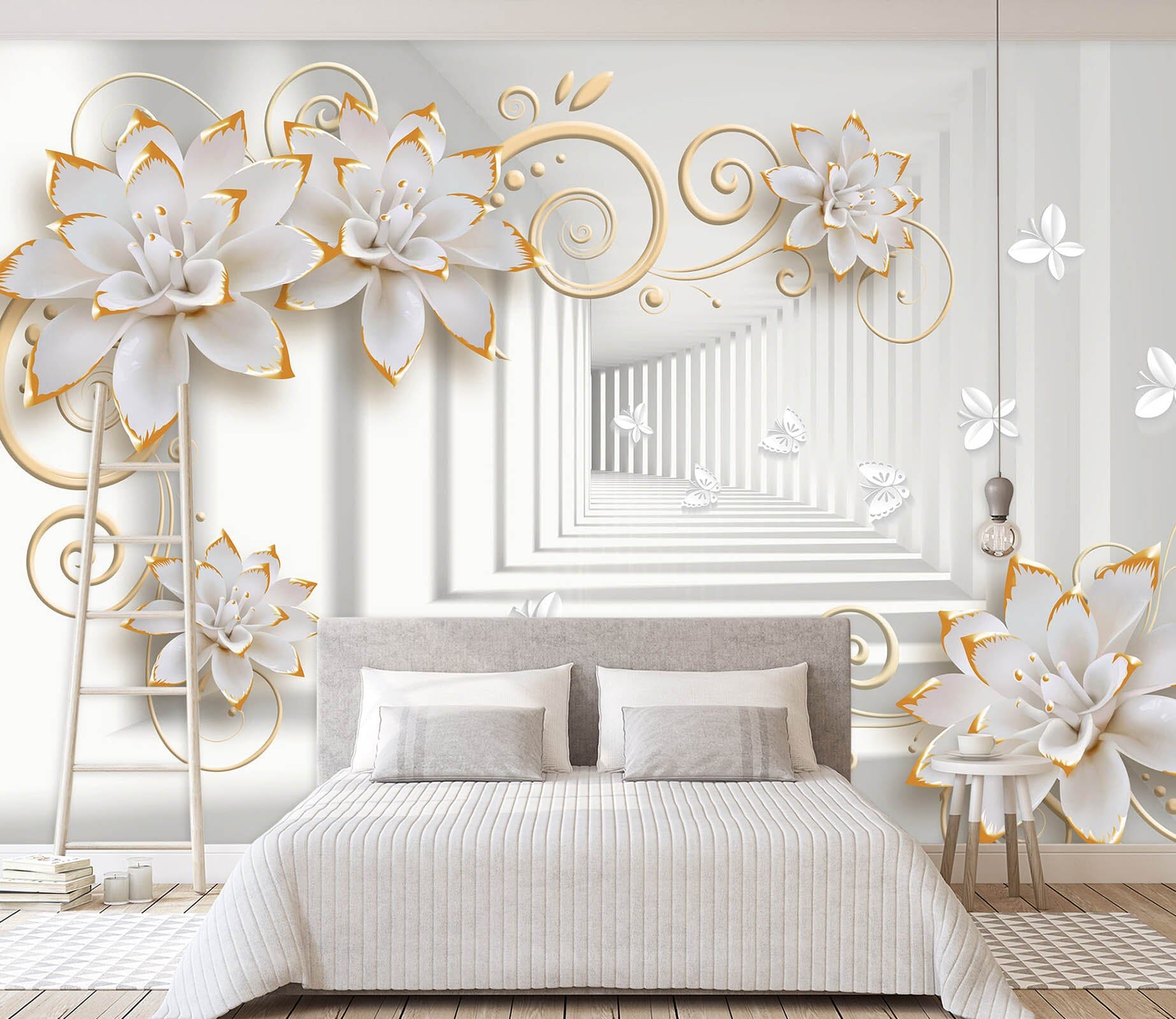 3D Simple Flowers 1527 Wall Murals Wallpaper AJ Wallpaper 2 