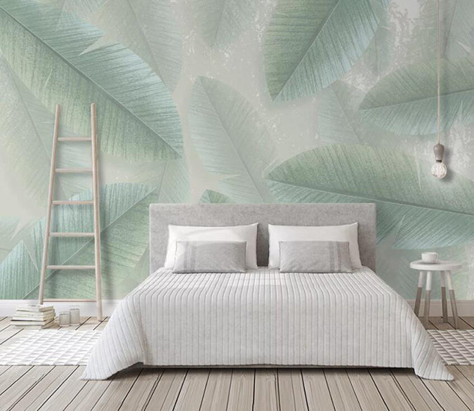 3D White Leaves 2038 Wall Murals Wallpaper AJ Wallpaper 2 