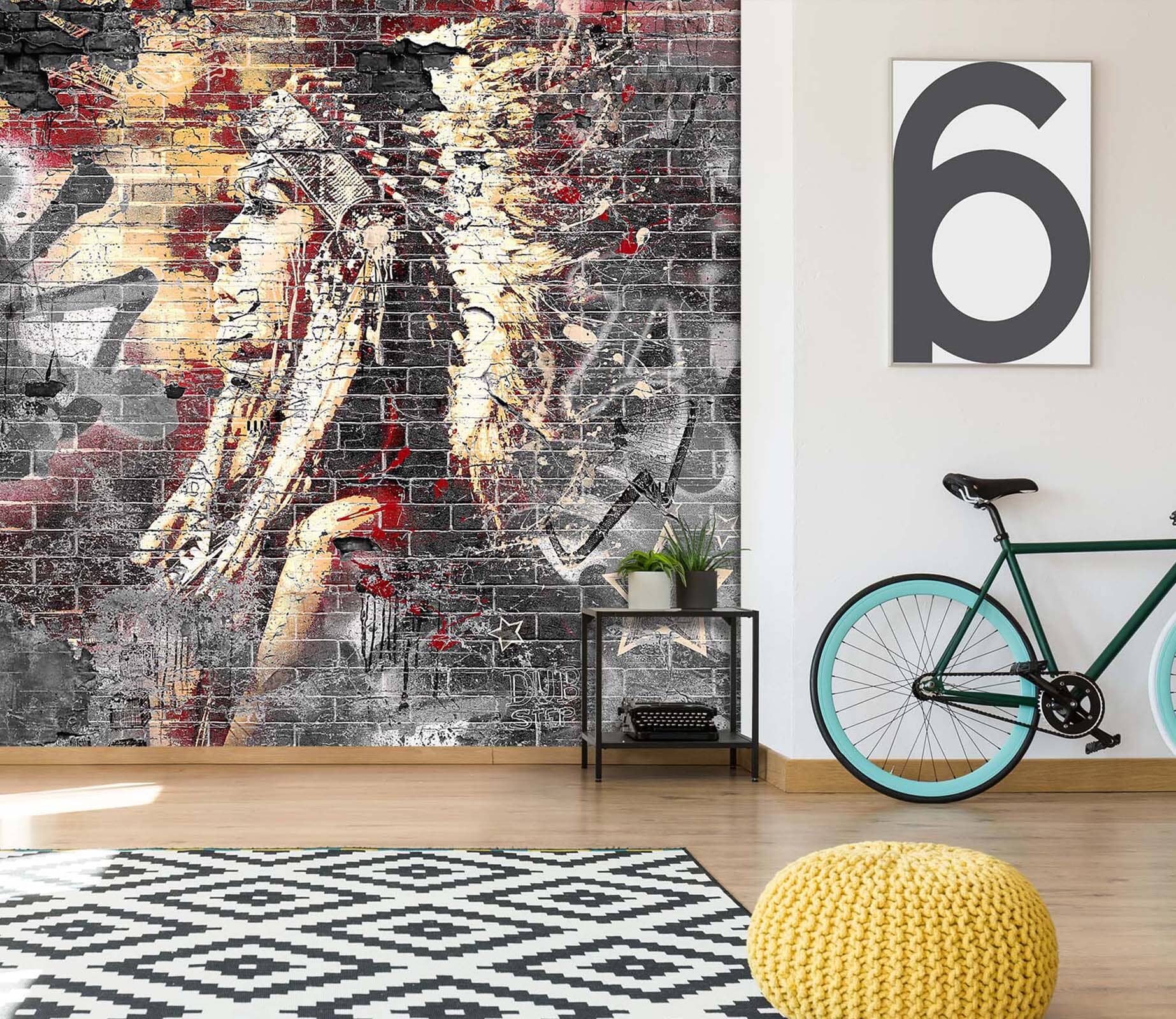 3D Graffiti Woman 066 Wall Murals Wallpaper AJ Wallpaper 2 