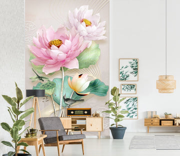 3D Lotus Bloom 1857 Wall Murals Wallpaper AJ Wallpaper 2 