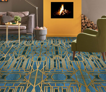 3D Golden Line Texture 102111 Andrea Haase Floor Mural