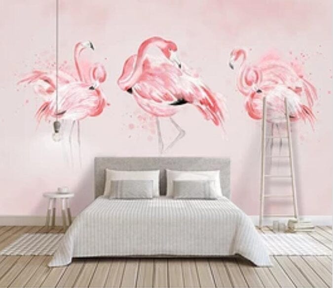 3D Pink Flamingo 2917 Wall Murals Wallpaper AJ Wallpaper 2 