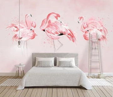3D Pink Flamingo 2917 Wall Murals