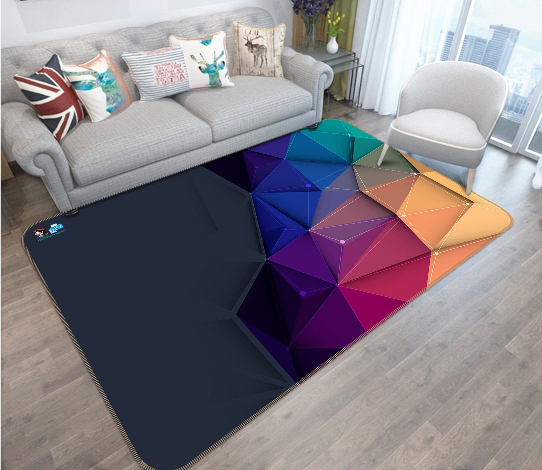 3D Stereoscopic Triangle 16 Non Slip Rug Mat Mat AJ Creativity Home 