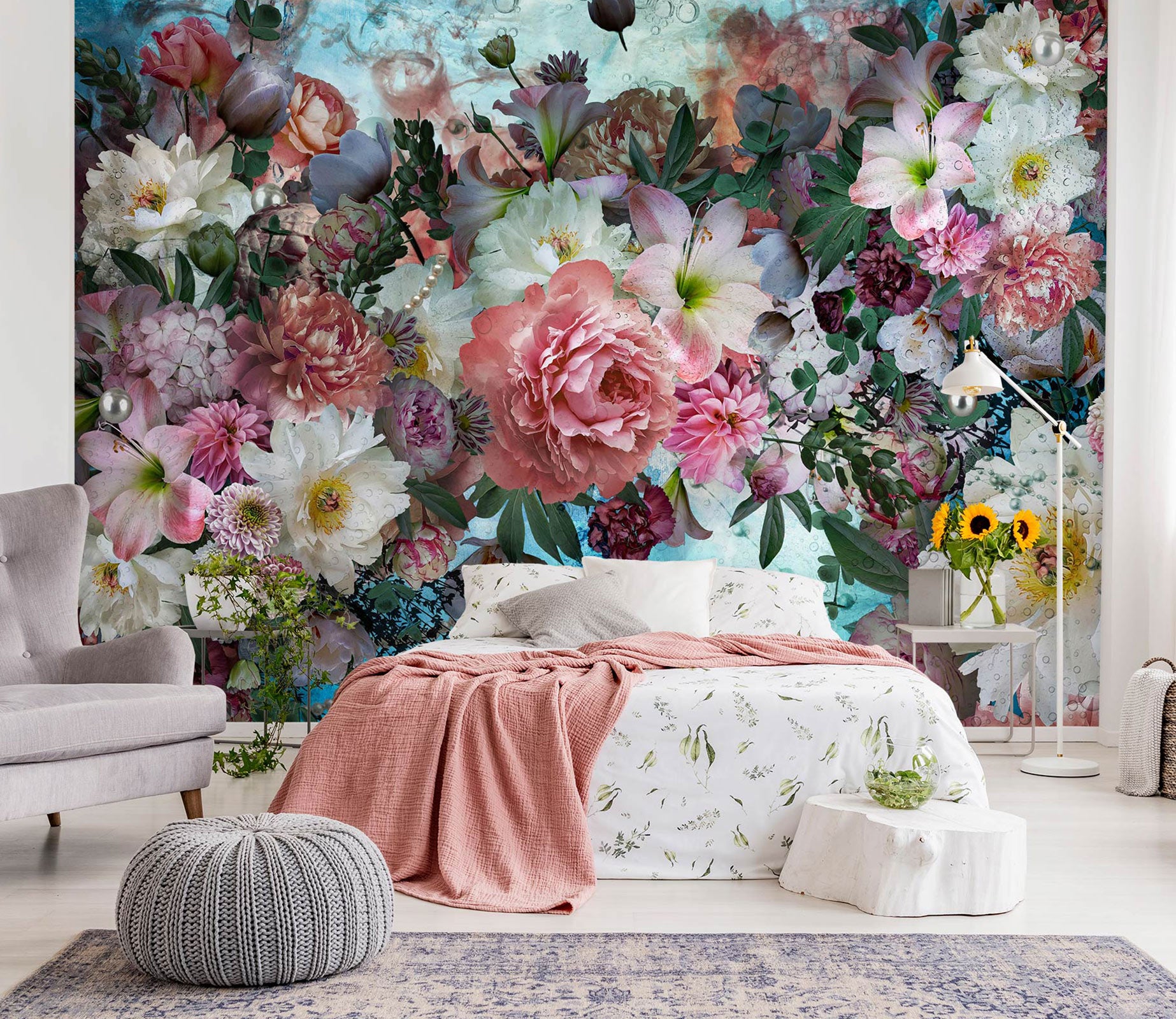 3D Pink Lily Flower 5203 Beth Sheridan Wall Mural Wall Murals