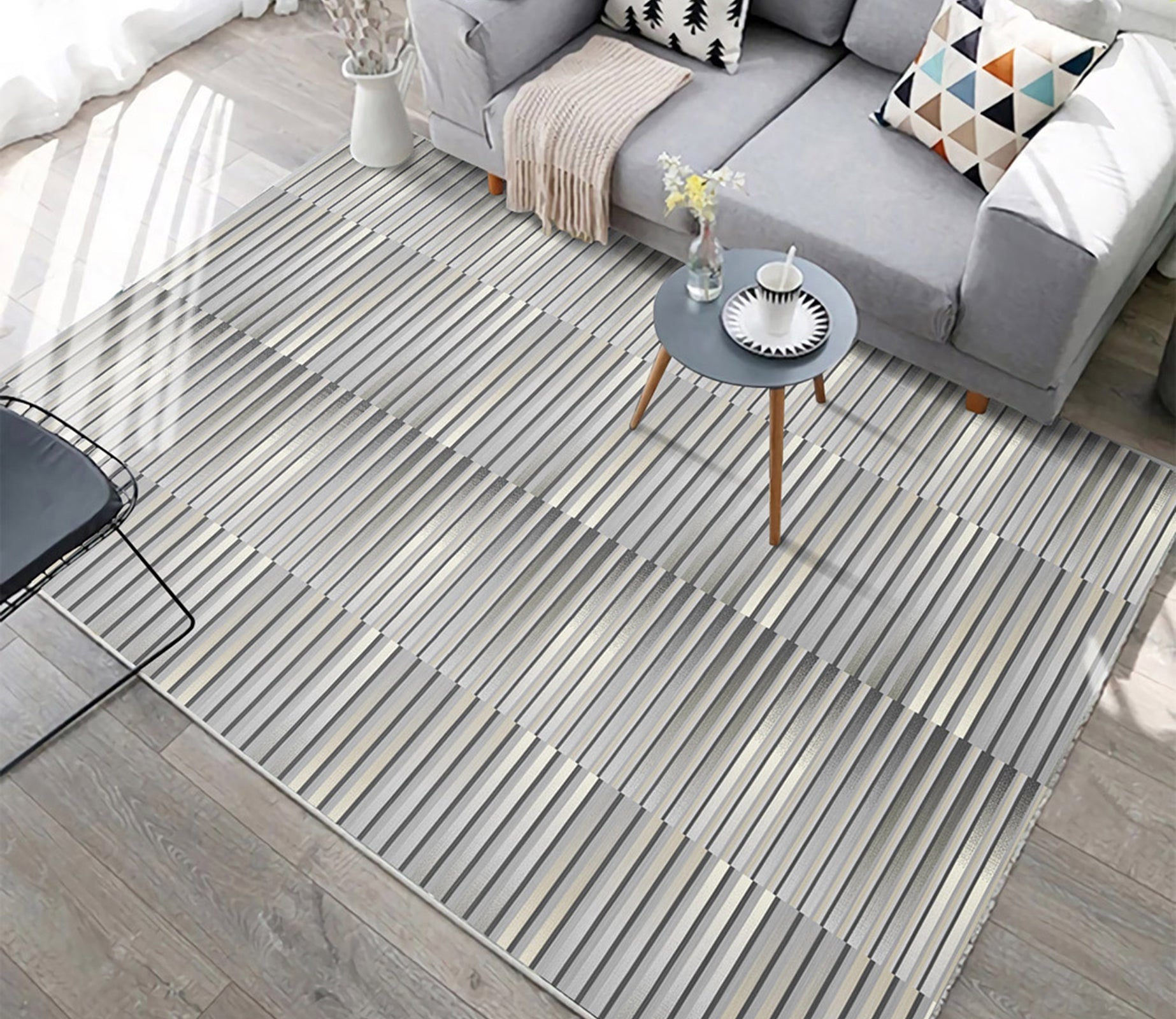 3D Gray Lines WG304 Non Slip Rug Mat Mat AJ Creativity Home 