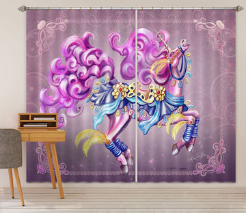 3D Purple Unicorn 115 Rose Catherine Khan Curtain Curtains Drapes Curtains AJ Creativity Home 