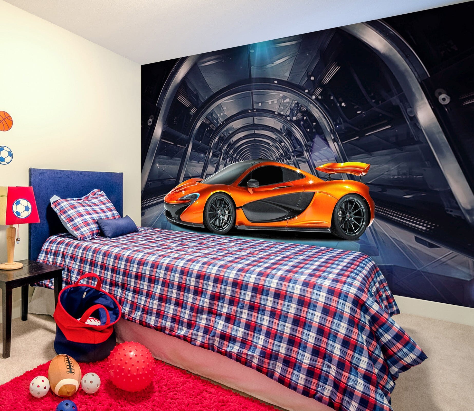 3D Yellow Car 1642 Wall Murals Wallpaper AJ Wallpaper 2 