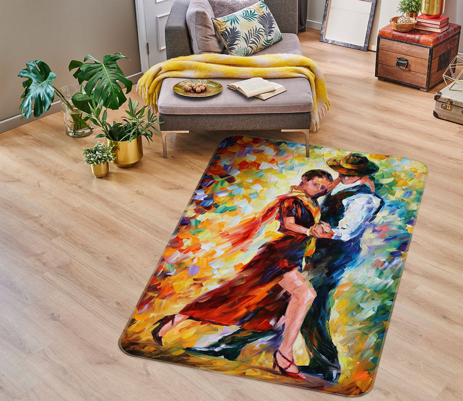 3D Men Women Dancing 76197 Non Slip Rug Mat