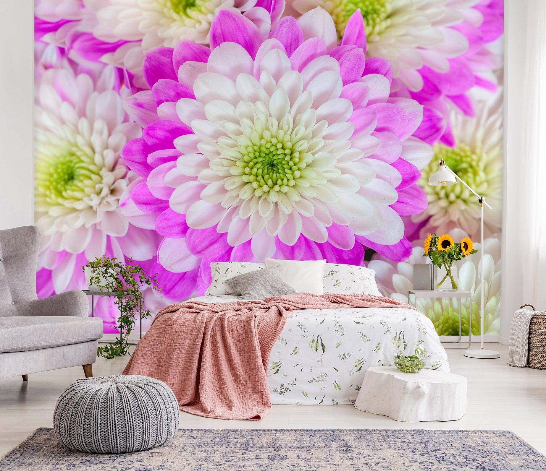 3D White Chrysanthemum 1422 Assaf Frank Wall Mural Wall Murals Wallpaper AJ Wallpaper 2 