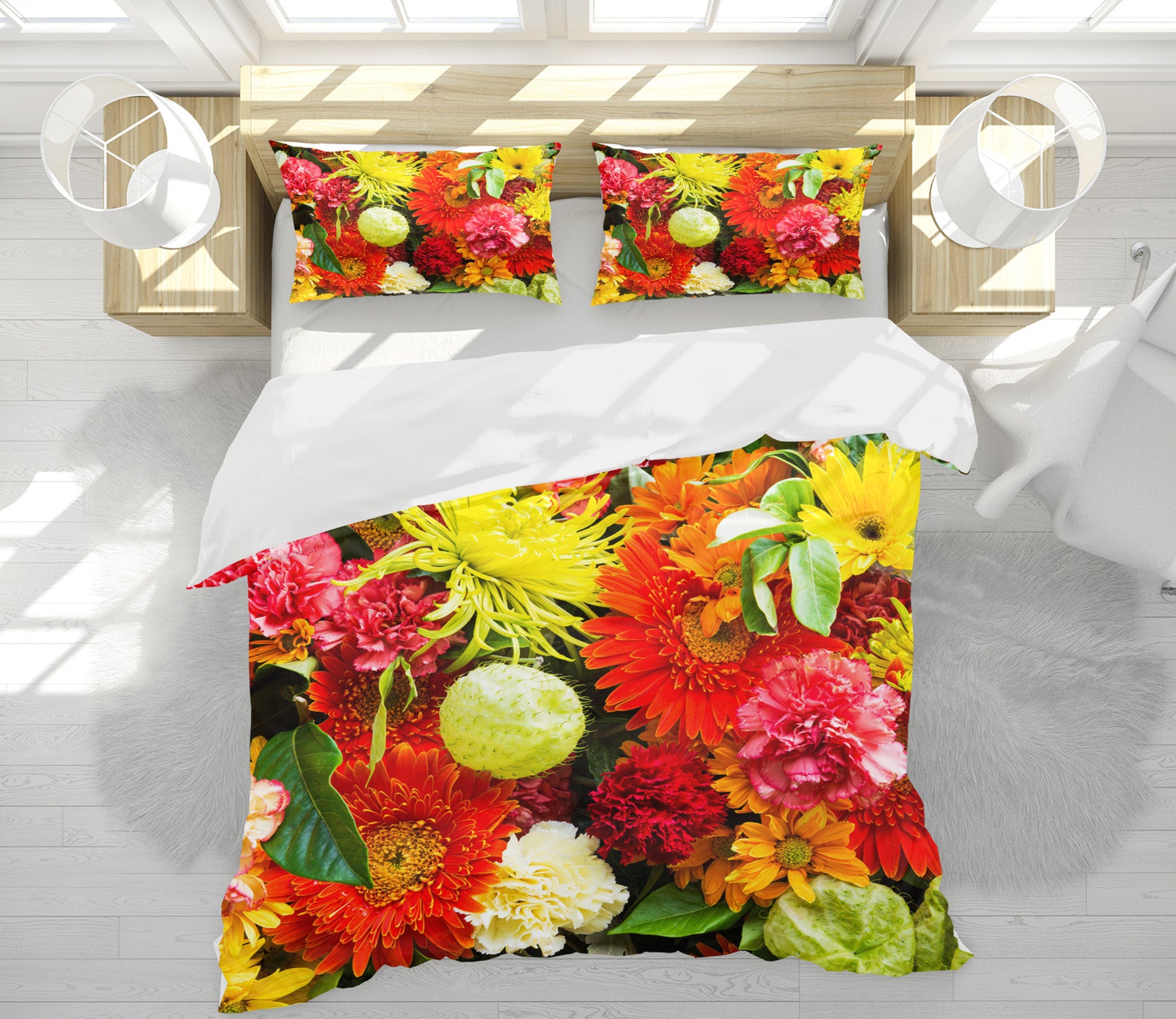 3D Flowers 60100 Bed Pillowcases Quilt