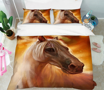 3D Sunset Horse 031 Bed Pillowcases Quilt