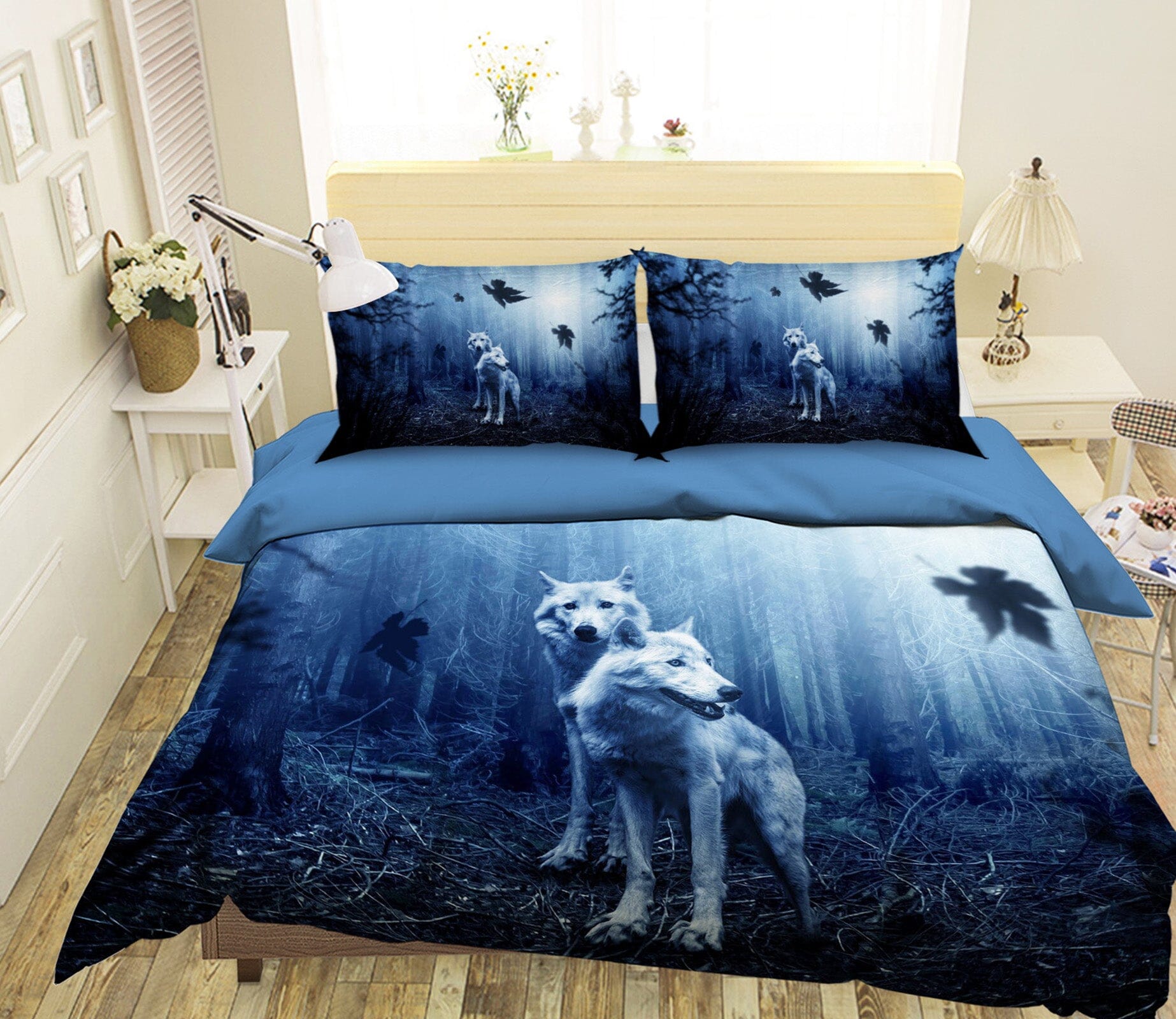 3D Wild Wolf 1955 Bed Pillowcases Quilt Quiet Covers AJ Creativity Home 
