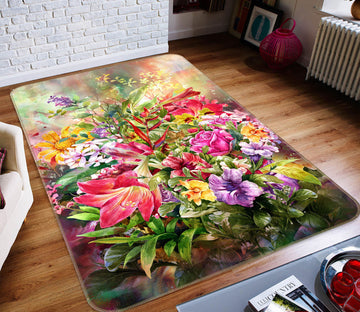 3D Flower Bush 27070 Non Slip Rug Mat