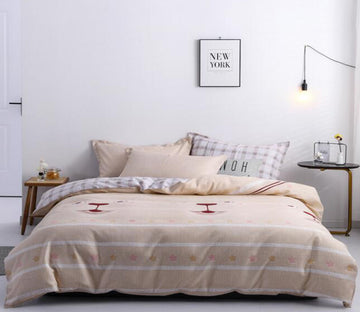 3D Light Brown 13018 Bed Pillowcases Quilt