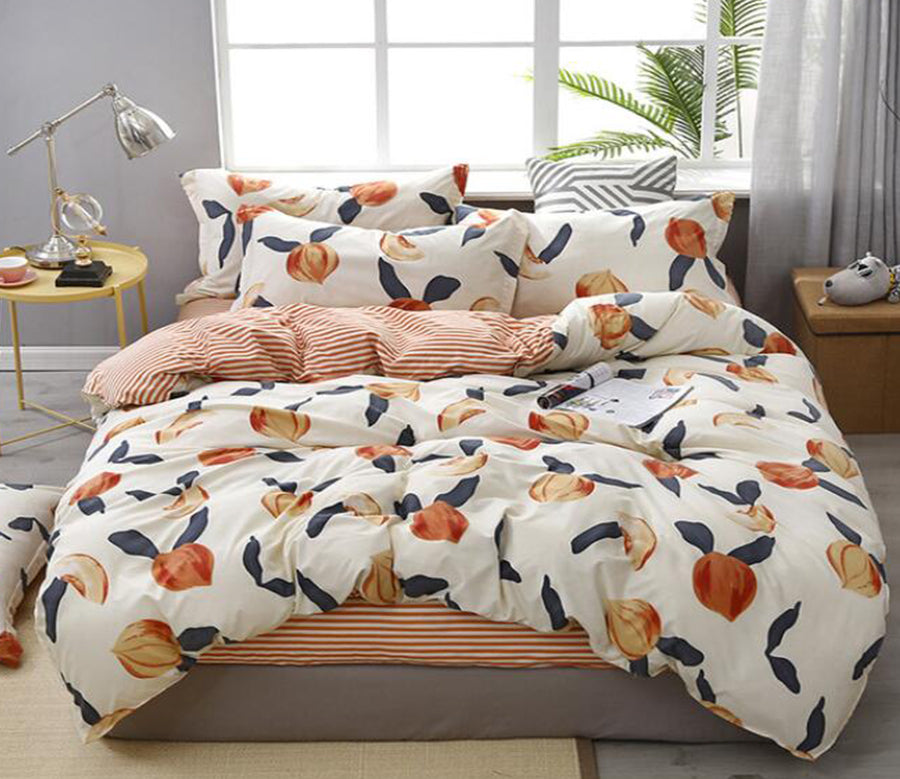 3D Peach Pattern 2142 Bed Pillowcases Quilt
