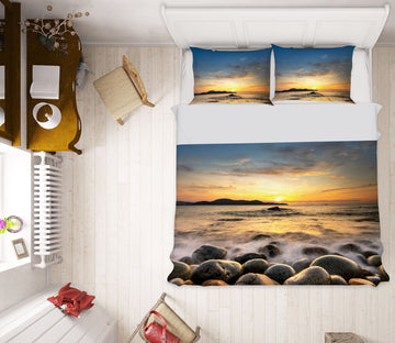 3D Stone Sea 16054 Bed Pillowcases Quilt