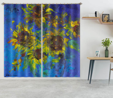 3D Sunflower Bushes 2197 Debi Coules Curtain Curtains Drapes