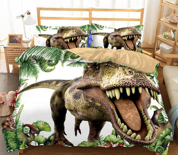 3D Open Mouth Dinosaur 6069 Bed Pillowcases Quilt