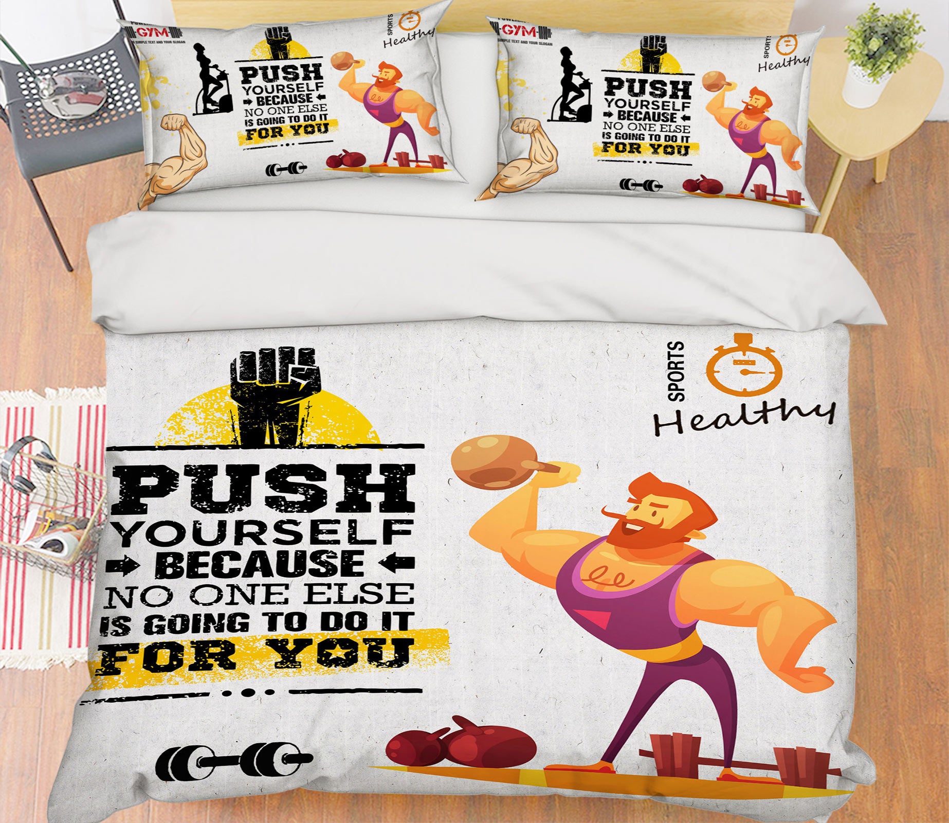 3D Weightlifting 14125 Bed Pillowcases Quilt
